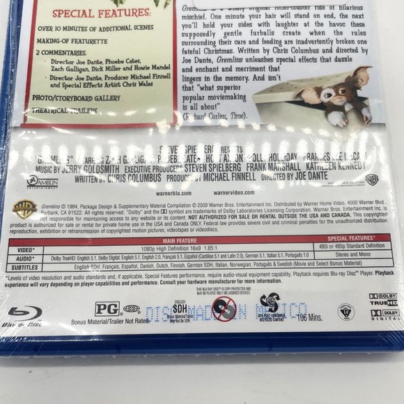 Gremlins Blu Ray DVD 25th Anniversary Edition Digital HD Movie-FREE Poltergeist - Picture 3 of 12